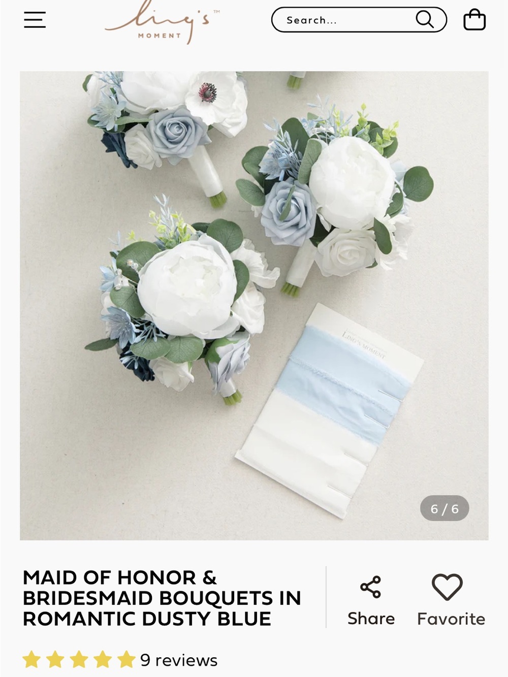Dusty Blue, Navy and White Bridesmaid Bouquets